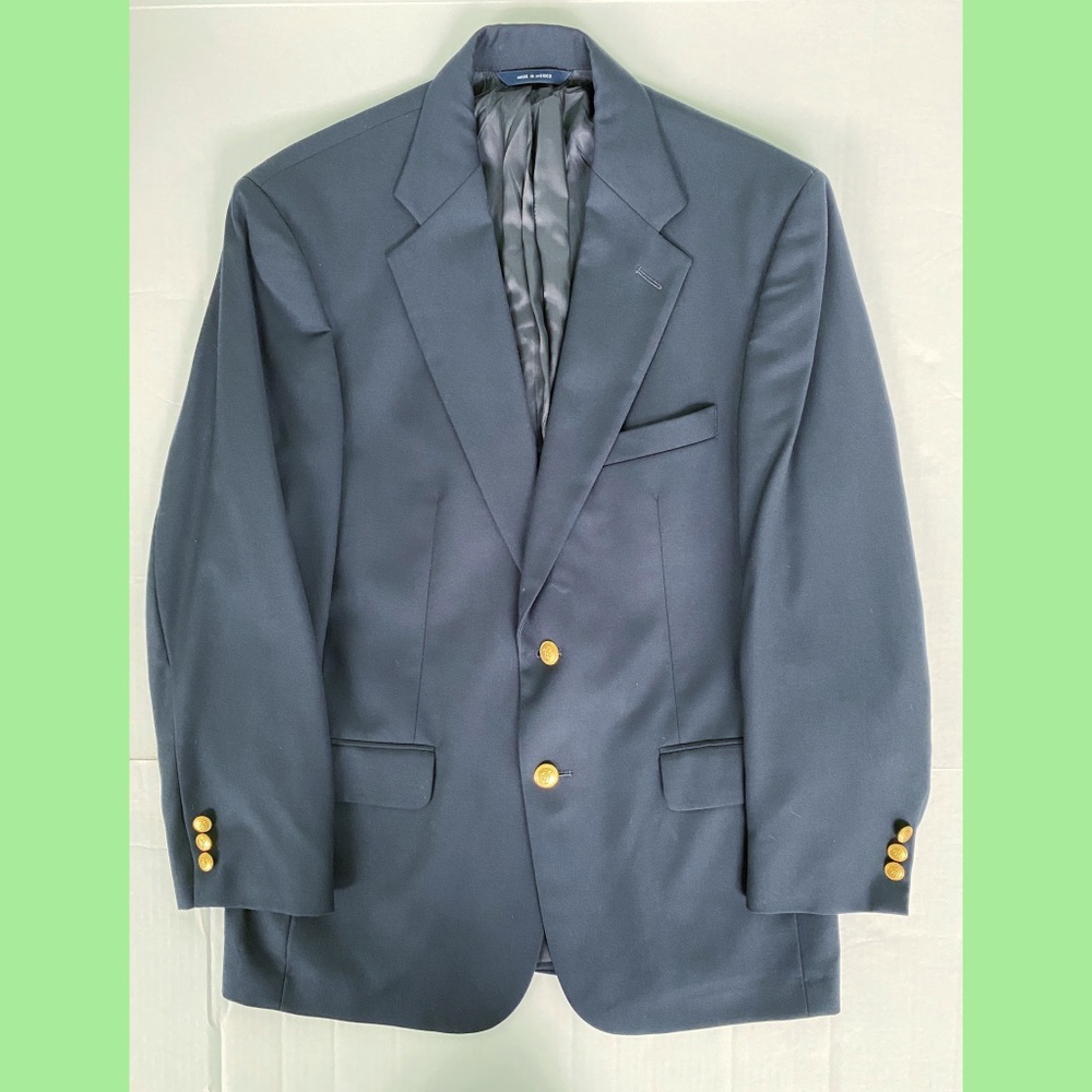 Brooks Brothers Blazer Wool Dark Blue Size 38S
